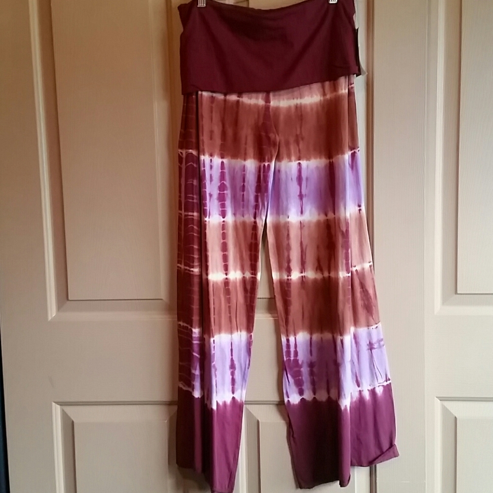 Soul flower positive vibes hippie tie dye pants